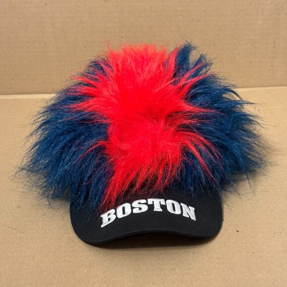 Other - Boston Fan Wig Hat Red Blue Hair Novelty Costume Cap Excellent